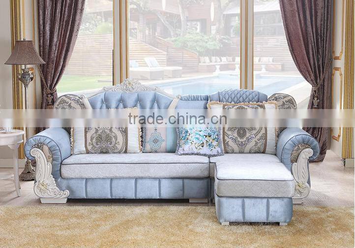 201# Best selling antique Classic Fabric Chaise Lounge /corner sofa/ functional sofa