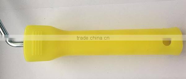 Patterned paint roller acrylic cover red/gray strip stick system roller frame