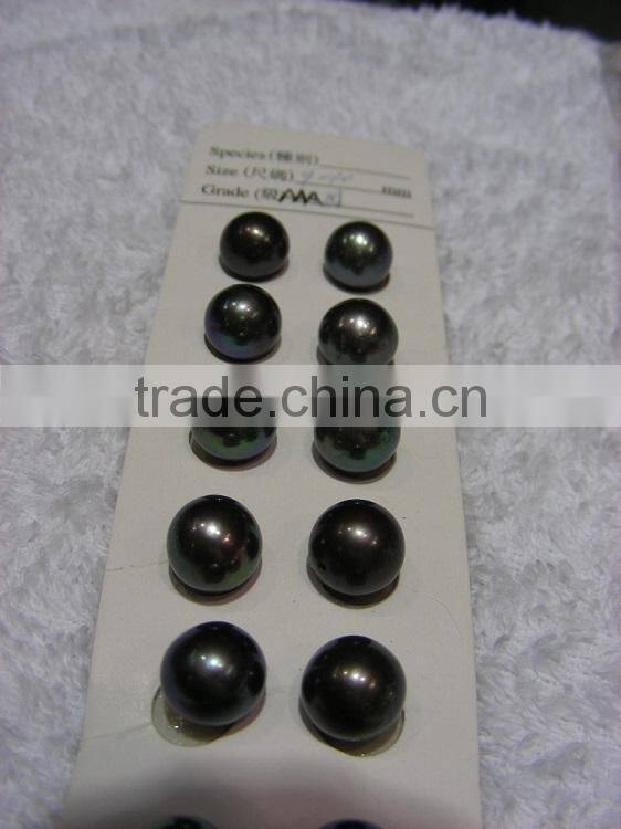 good price 9-10 mm black round freshwater pearls