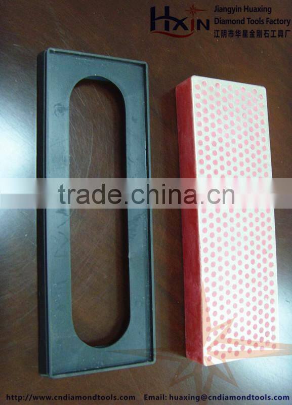 Diamond sharpening whetstone two sides with Plastic base