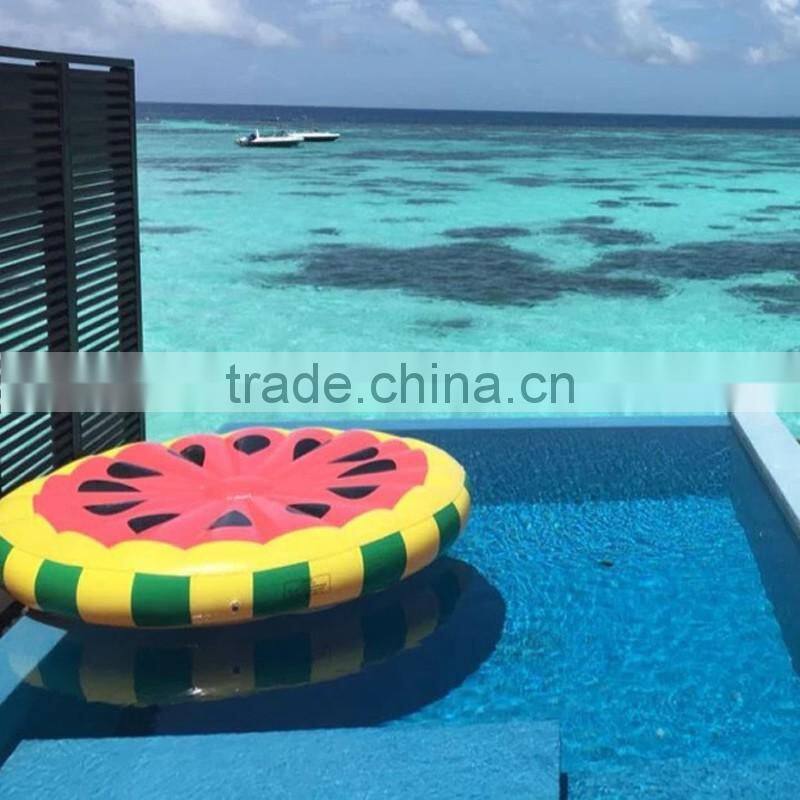2017 hot selling leasure giant inflatable watermelon pool float outdoor swimming ring and raft watergame beach toys for fun