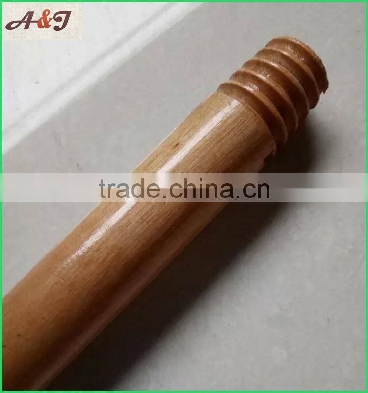 Varnished wooden stick for broom and brush