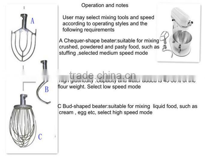 5L Multifunctional stand food mixer/dough mixer