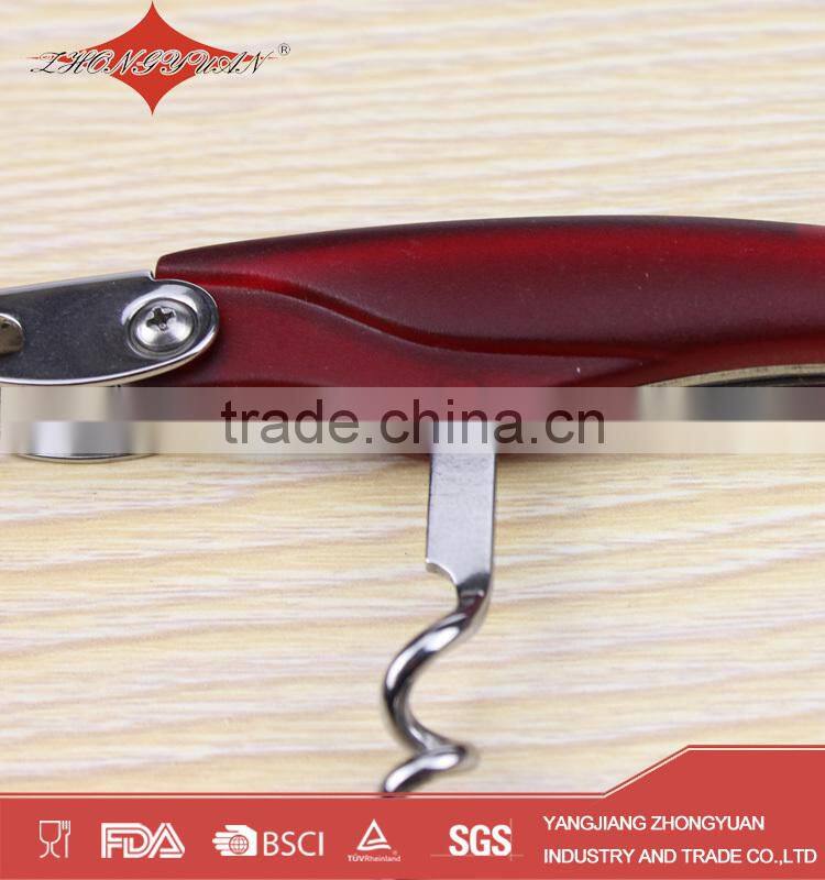 ZY-K1032 daily using multi cork corkscrew wine opener with plastic handle