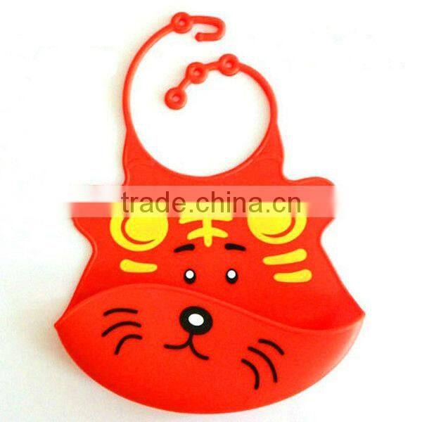 Cute blue Easy Clean Simple Rubber Baby Bib blank