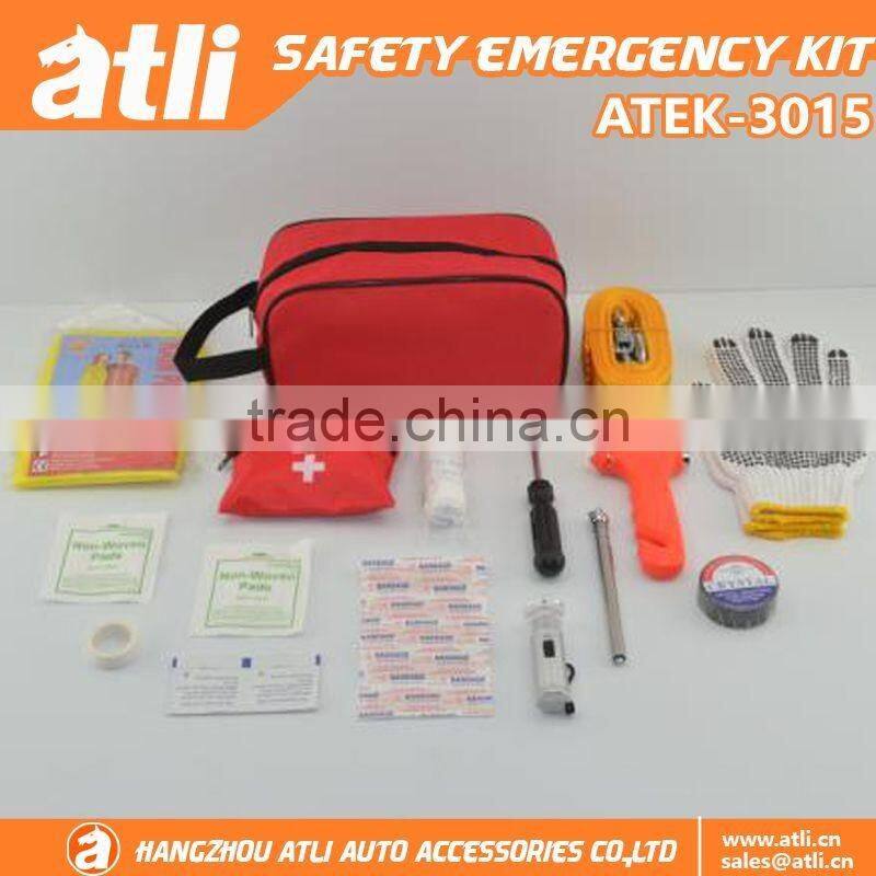 Good sale 14 pcs car safety roadside emergency tool kits