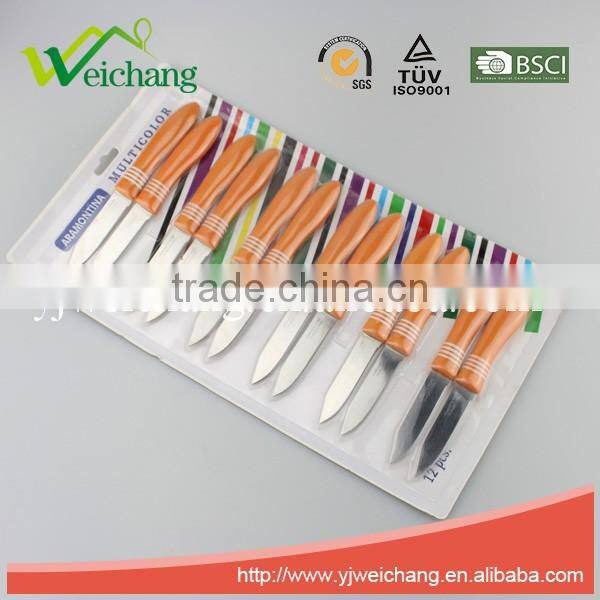 WCE246 Hot Sale Cutlery Set 12 Pcs Stainless Steel and Plastic Handle Knife Set