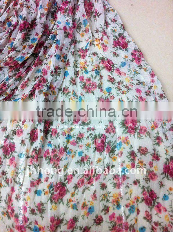 pink chiffon floral scarf