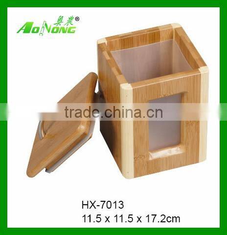 Cheap Unique Kitchen Bamboo Candy / Sugar / Salt Mason Jar In Storage Jar With Lid