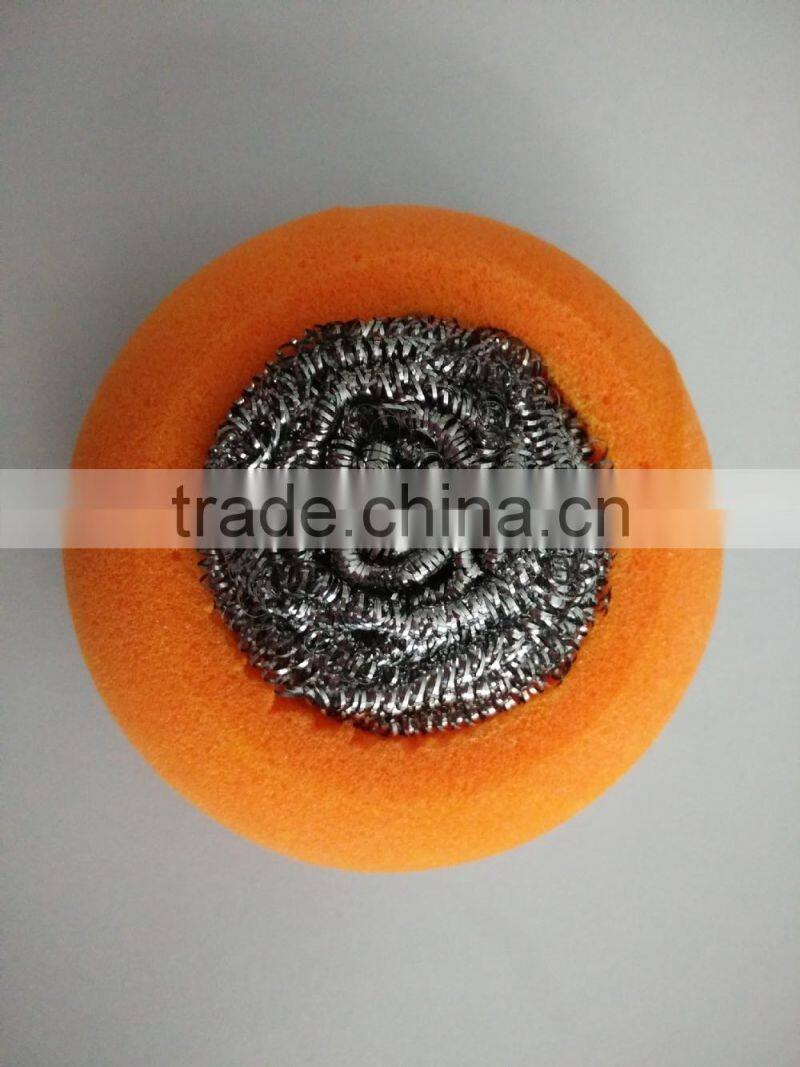STAINLESS STEEL SPONGE SCRUBBER SCOURER HEAVY DUTY PAN CLEANING PAD TOOL