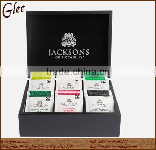 french tea box storage 6 six compartment wooden tea chest