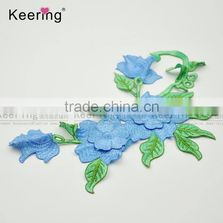 New Applique Professinal Embroidery Flower Patches Embroidery Patch For Clothes WEF-755