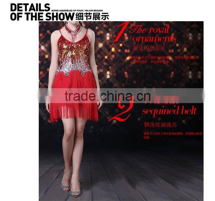 STELISY 2015 women elegant colorful sequin covered Latin dance costumes