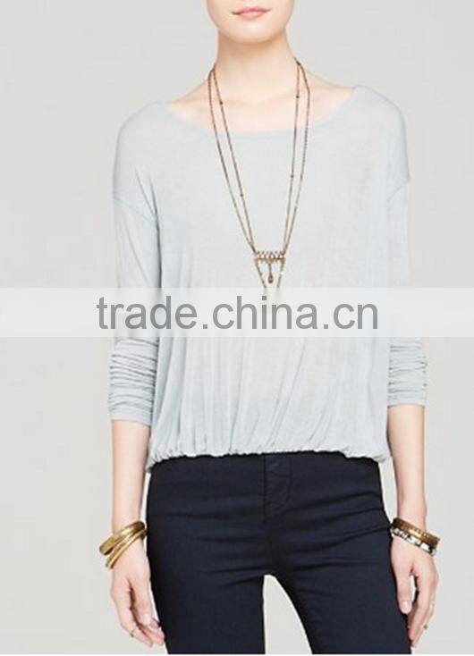 Sexy Women Ladies Crew Neck Backless Casual Long Sleeve Cotton T-Shirt Blouse Tops