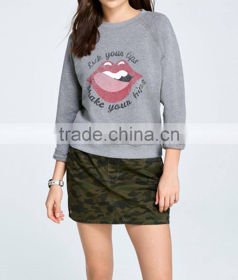 Tops for women 2017 long sleeve round collar sweatshirt autumn /spring