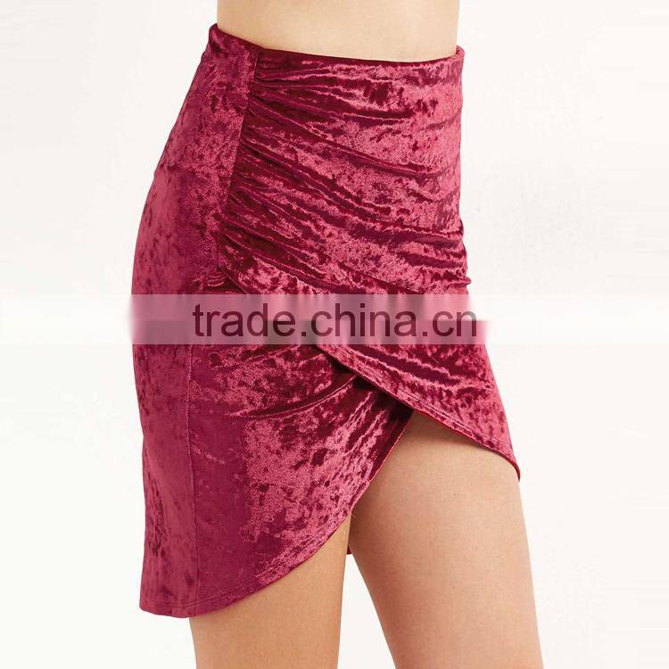 Wholesale Women Apparel Elegant Asymmetrical Mini Wrap Skirt