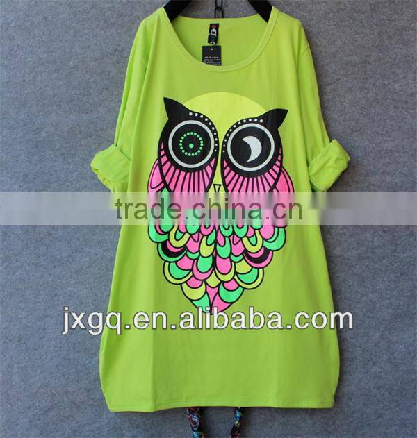 2014 fashion summer cute printed long sleeve wholesale korean style t-shirts