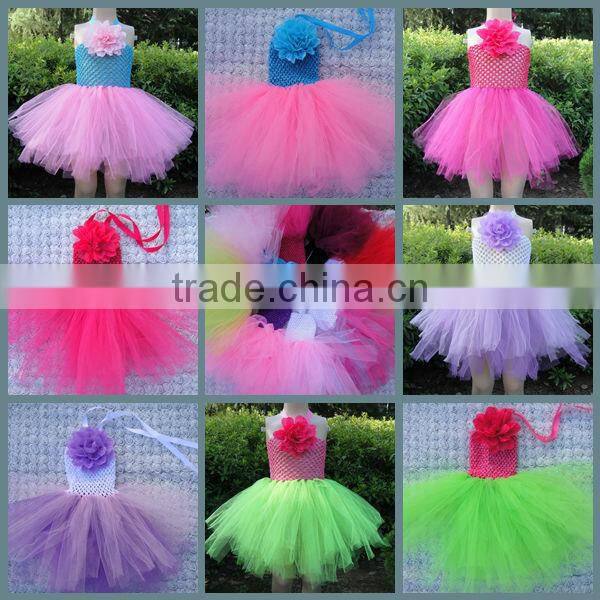 factory directly handmade sleeveless chiffon tutu shirt for babies