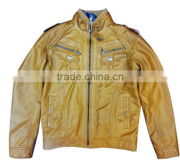 Latest european fashion winter clothes leather jacket for men