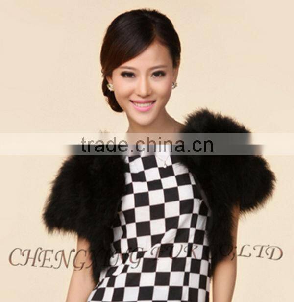 CX-G-B-219 2016 Women Apparel In Stock Women Fashion Turkey Fur Vest