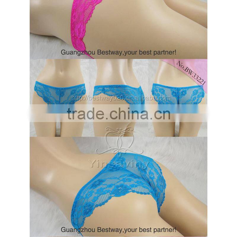 12 colorful sexy transparent full lace girls bikini for wholesale 3 optional sizes S M L sexy lace bikini panties