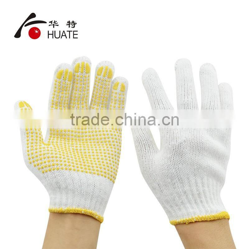 CE standard working gloves,safety pvc dotted cotton gloves