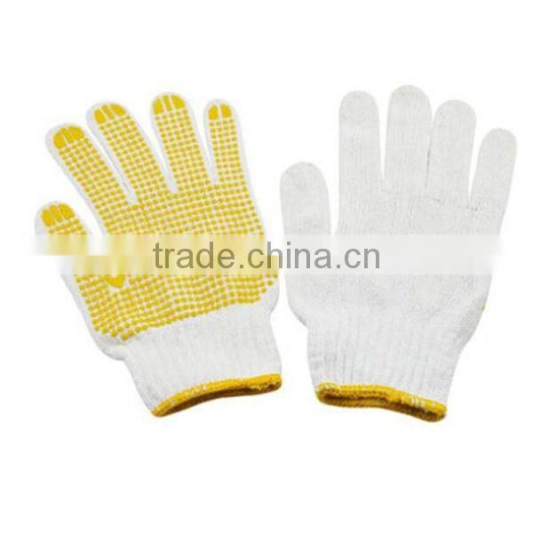 No Pollution No Stimulation PVC Dotted White Cotton Textile Glove