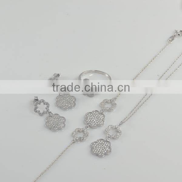 2014 Hot Sale Polygon Silver Bridal Jewelry Sets