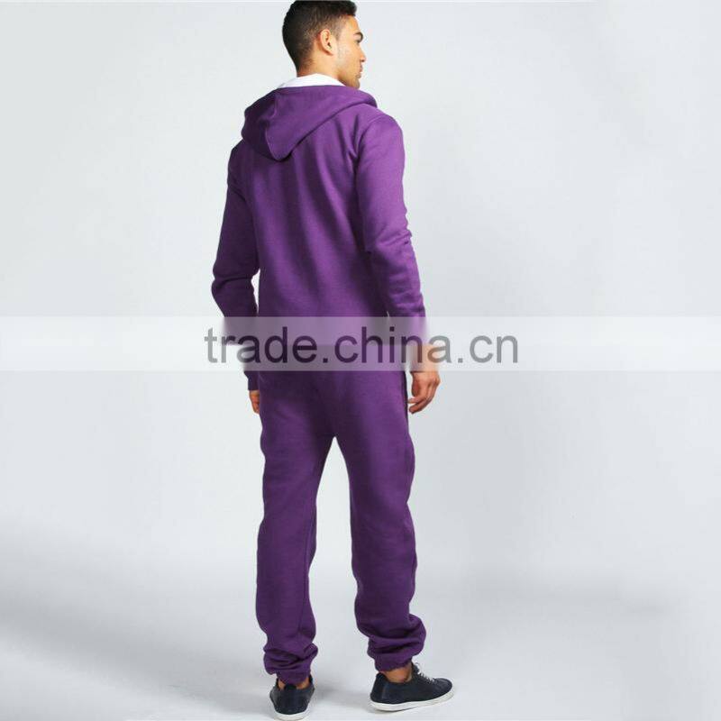 Custom fleece soft zip up hoodie adult onesie plain colour