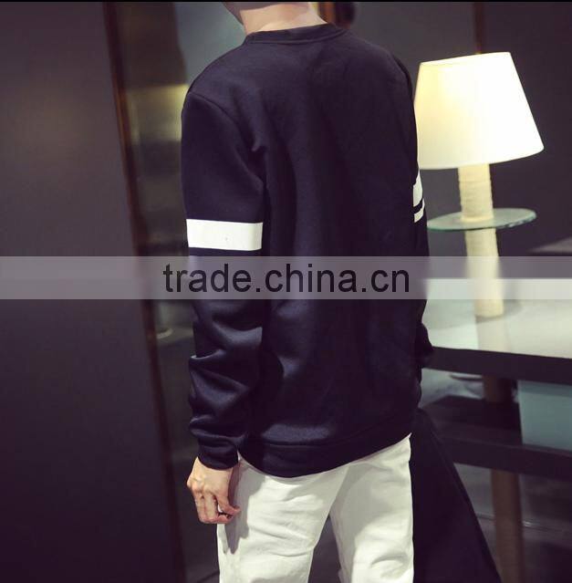 Cheap printed round neck long sleeve oversized cool men's plain printed pullover sweater hoodie