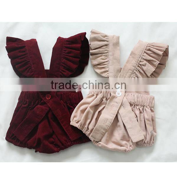 Latest 2017 Corduroy Baby Girl Romper Ruffle Carters Baby Clothes