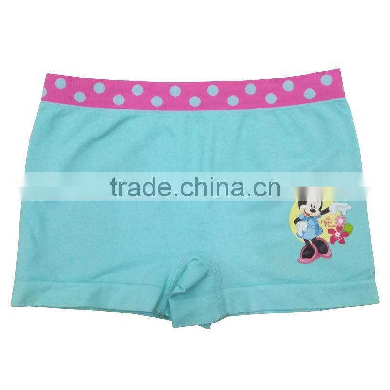 Seamless cheap Micky print kid underwear panties cute comfortable girls boxer briefs