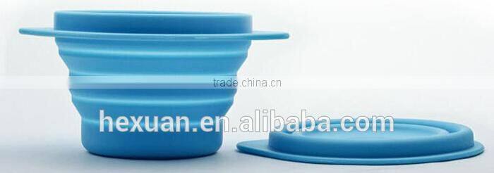 OEM, many colors,Baby Products Collapsible Silicone Bowl with Lid,kids silicone bowl