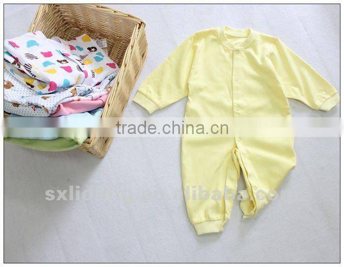 100% organic cotton fabric baby long sleeve romper baby bodysuit