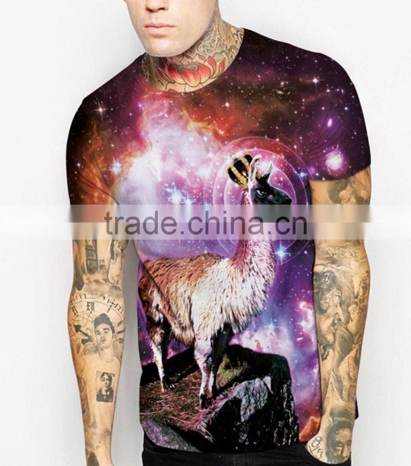 Unisex Couple lover t shirt full printed t shirt with universe pattern in Guangzhou