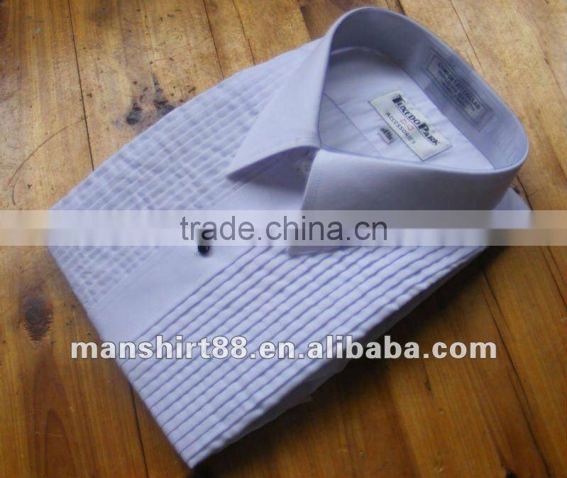 100% cotton wing-tip collar french cuff long sleeve tuxedo shirt for men