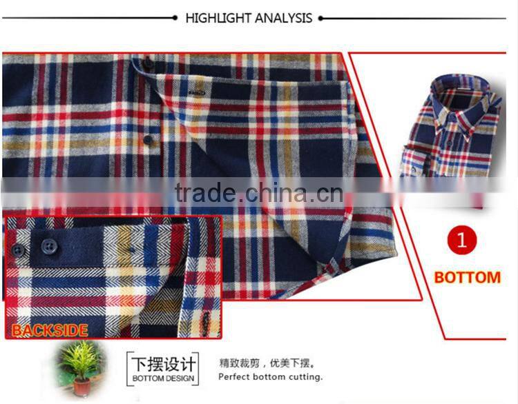 2015 new Brand Autumn Flannel mens plaid warm fashion shirt