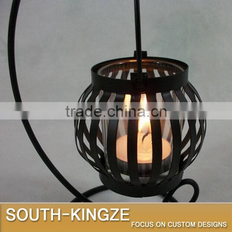 18.5cm Tall Mini Pumpkin Shape Iron Metal Lamp Stack