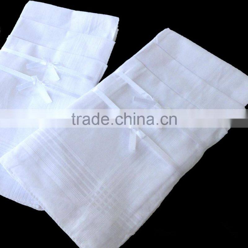Wholesale hot sale 100% cotton white handkerchief