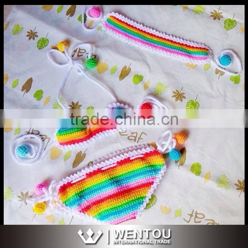 Wholesale Three Pieces Baby Crochet Beachwear