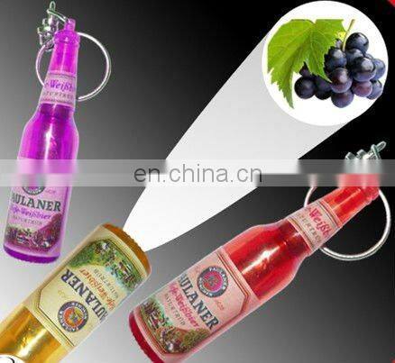 plastic logo projector led torch mini beer keychain