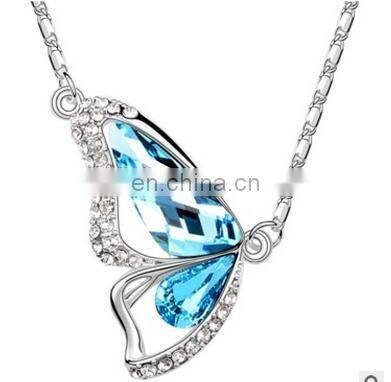 2017 New Fashion Crystal Plated Austrian Crystal Butterfly Necklaces & Pendants jewelry