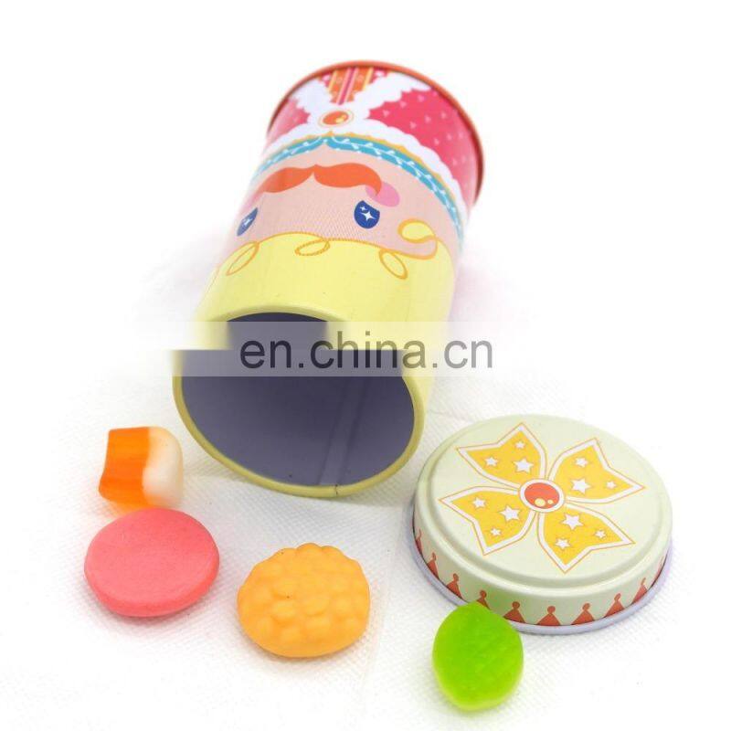 Custom food grade small round candy tin box wholesale