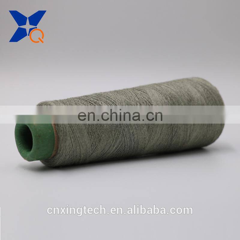 Ne12/1 50% 316L stainless steel staple fiber blended 50% para-aramid staple fiber for flame resistant high tenacity-XT11448