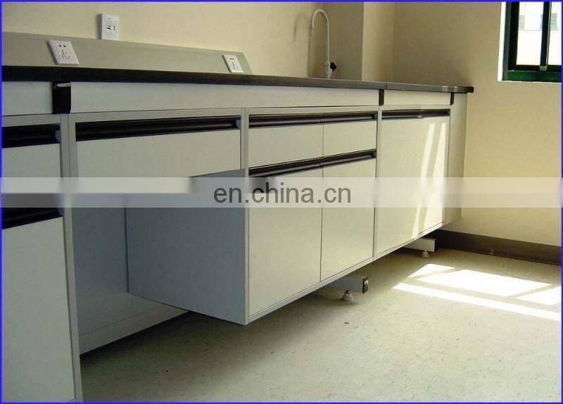 All Steel School science Laboratory Wall Bench With Hanging Cupboard