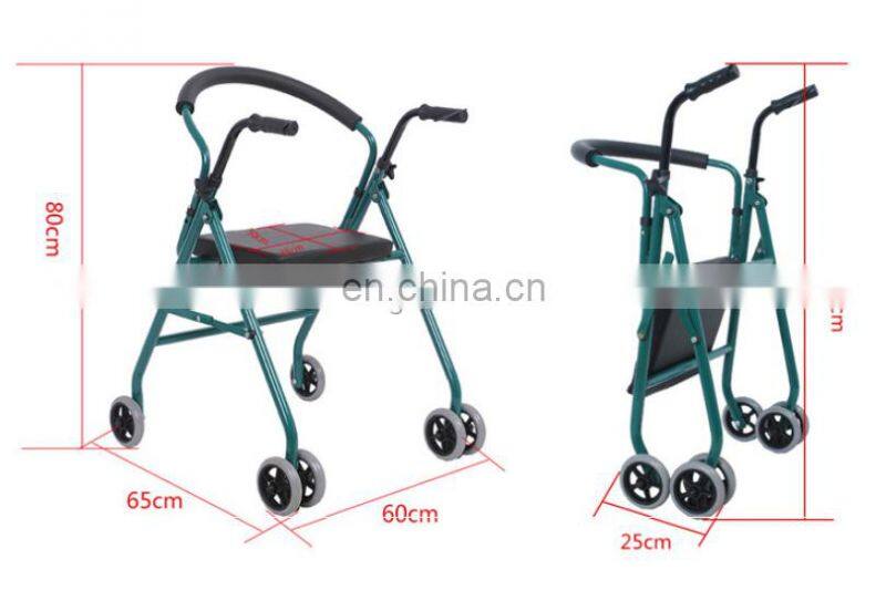 Good price rollator with seat 4 wheels walker for old people
