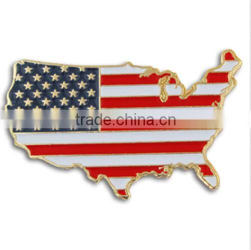 United States Outline American Flag Patriotic Lapel Pin