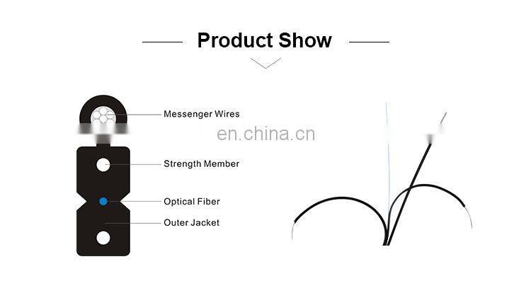 China manufacturer LSZH jacket steel wire/FRP/KFRP G652/G657/655 indoor and outdoor FTTH drop Cable GJYXFCH