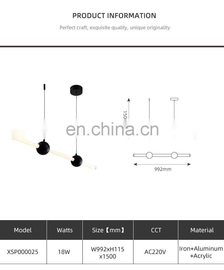 HUAYI Energy Saving Simple Style Living Room Decorative Aluminum Acrylic 14W LED Pendant Light