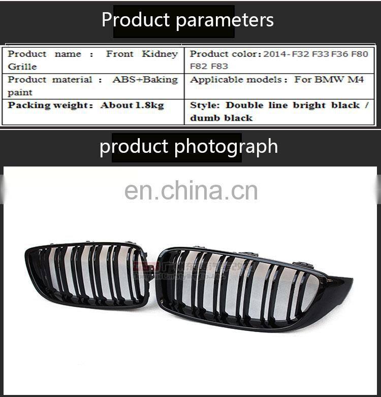 RUNDE M4 Carbon Fiber ABS Front Kidney Grille For BMW F32 F33 F36 F80 M3 F83 F82